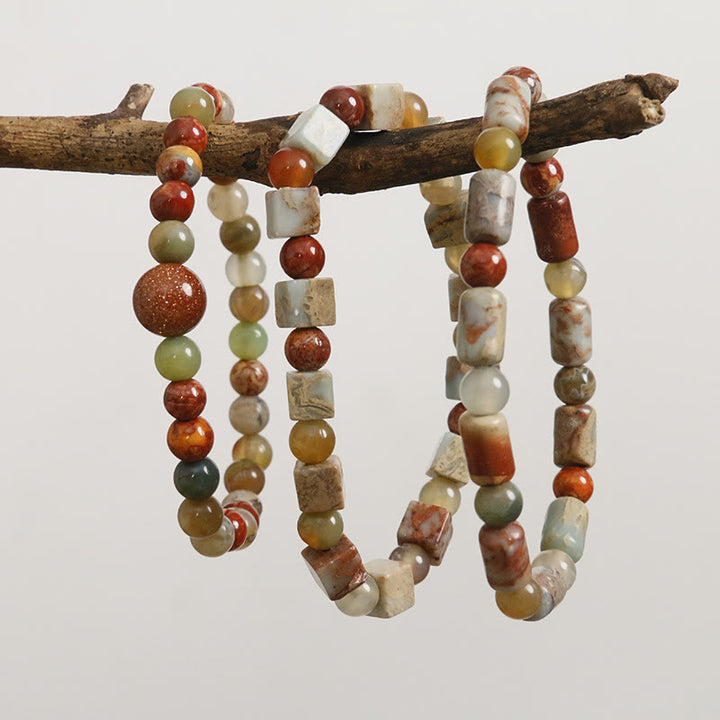 Buddha Stones Natural Stone Sea Sediment Jasper Agate Protection Bracelet - image 17