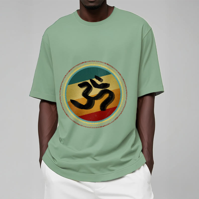 Buddha Stones Vibrant Color Simple Circular Mandala Pattern Om Symbol Tee Cotton T-shirt - image 15