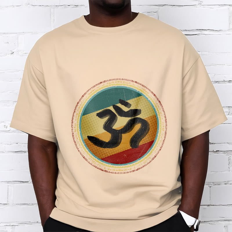 Buddha Stones Vibrant Color Simple Circular Mandala Pattern Om Symbol Tee Cotton T-shirt - image 9