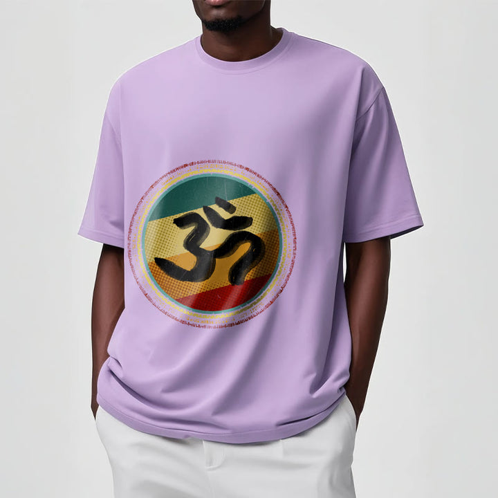 Buddha Stones Vibrant Color Simple Circular Mandala Pattern Om Symbol Tee Cotton T-shirt - image 17