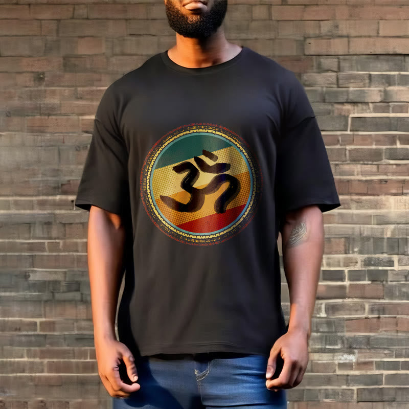 Buddha Stones Vibrant Color Simple Circular Mandala Pattern Om Symbol Tee Cotton T-shirt - image 6