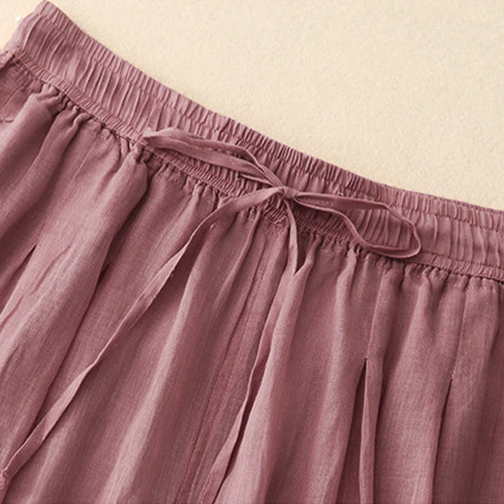 Buddha Stones Casual Loose Double Layer 7-8 Length Cropped Pants Women's Pants With Pockets - image 17