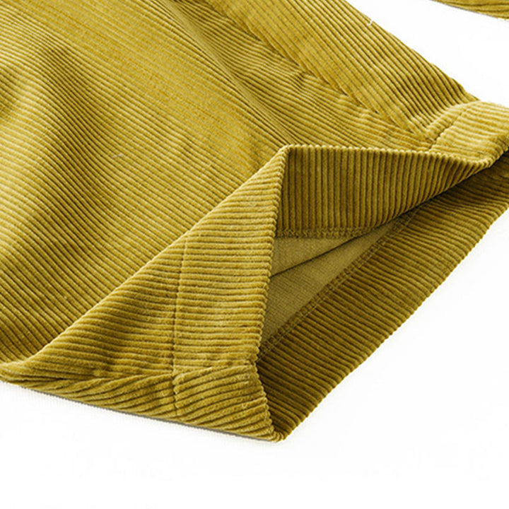 Buddha Stones Women's Fall Plain Ankle-Length Simple Design Corduroy Pants With Pockets - image 17