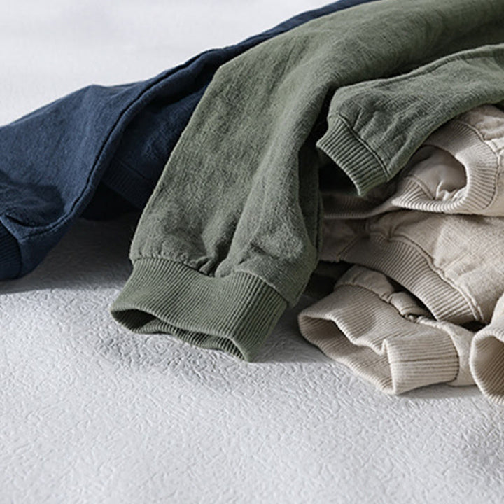 Buddha Stones Ribbed Long Sleeve Design Men's Cotton Linen Jacket Shirt With Pockets - image 21
