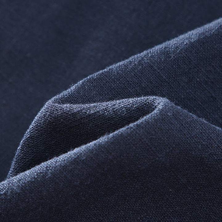 Buddha Stones Winter Zipper Design Stand Collar Men's Cotton Linen Long Sleeve Jacket With Pockets - image 7