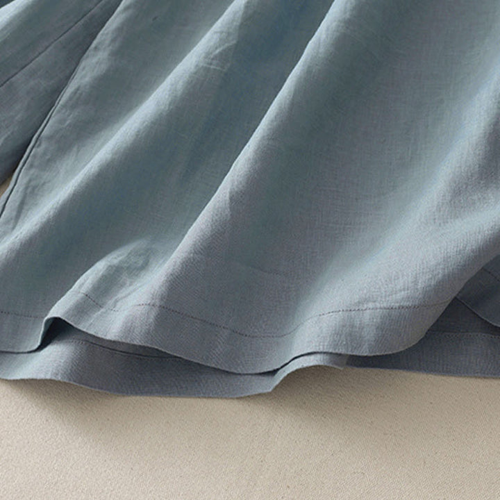 Buddha Stones Casual Plain Tucker Pleats Elastic Women's Polyester Wide Leg Pants With Pockets - image 18