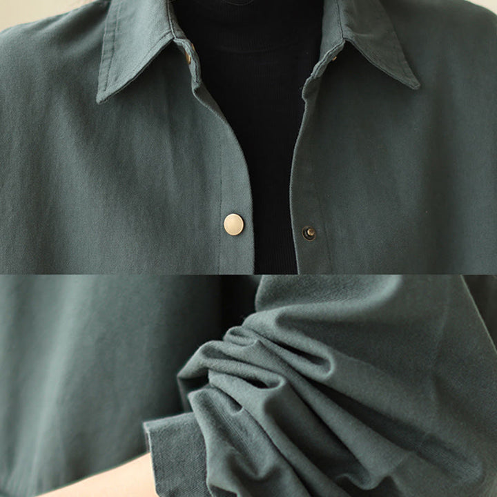 Buddha Stones Casual Solid Color Women's Long Sleeve Jacket With Pockets - image 7