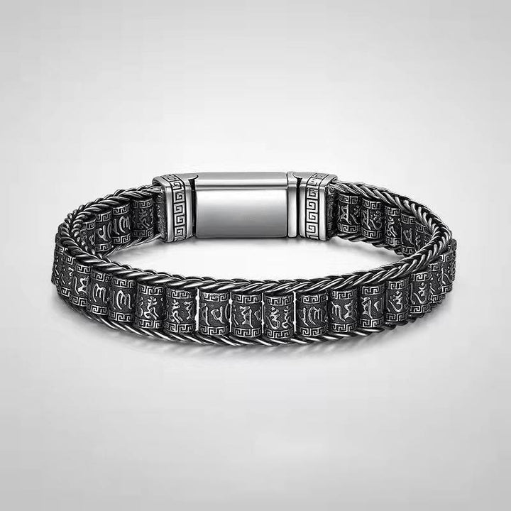Buddha Stones Tibetan Copper Buckle Om Mani Padme Hum Peace Metal Bracelet - 20-21cm - image 0