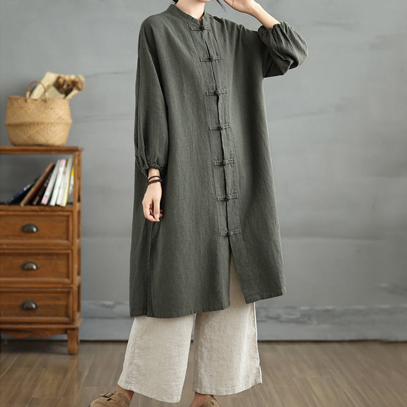 Buddha Stones Casual Frog-button Women's  Coat With Pockets - image 10