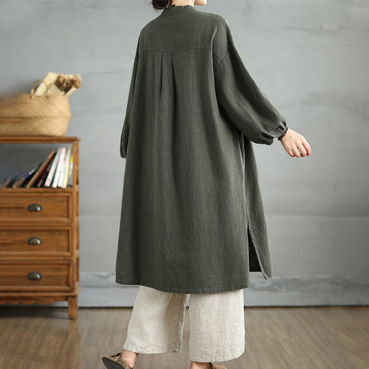 Buddha Stones Casual Frog-button Women's  Coat With Pockets - image 9
