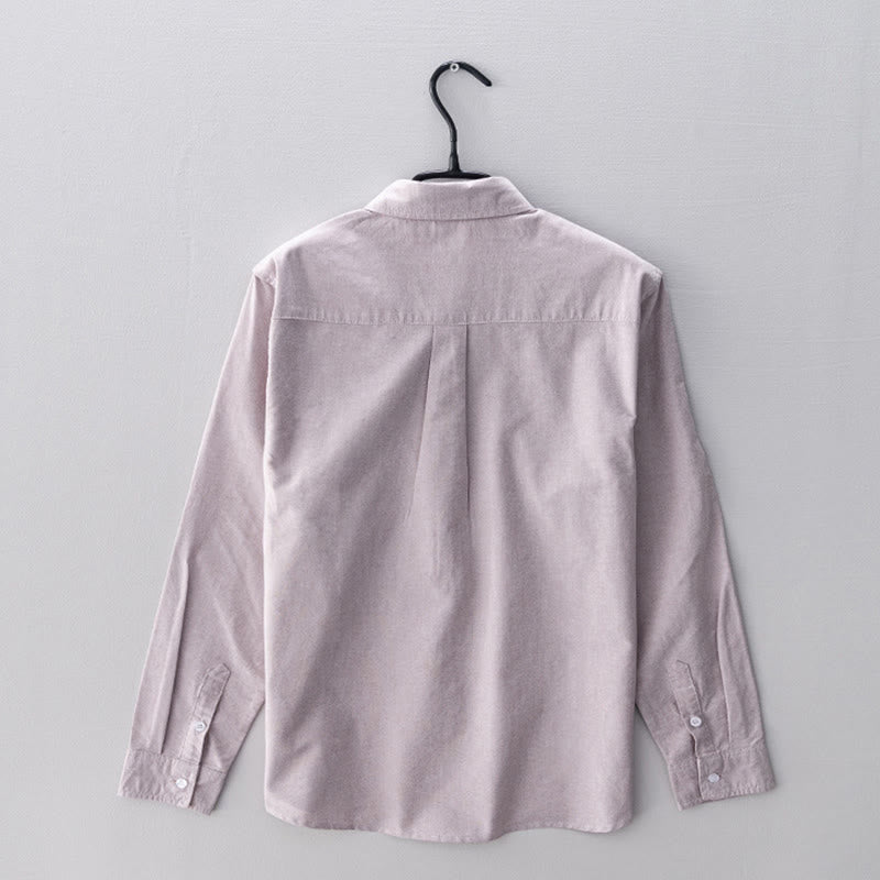 Buddha Stones Solid Color Long Sleeve Buttons Down Design Men Cotton Shirt Clothing - image 13