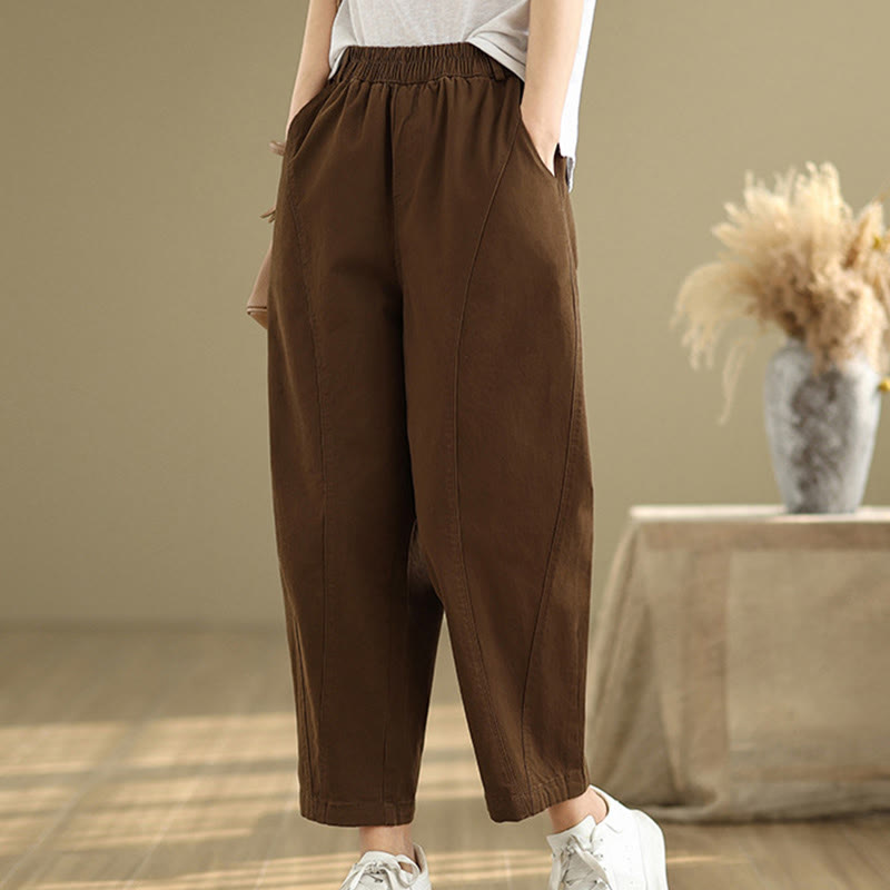 Buddha Stones Casual Elastic Waist Women's Polyester Harem Pants With Pockets - image 19