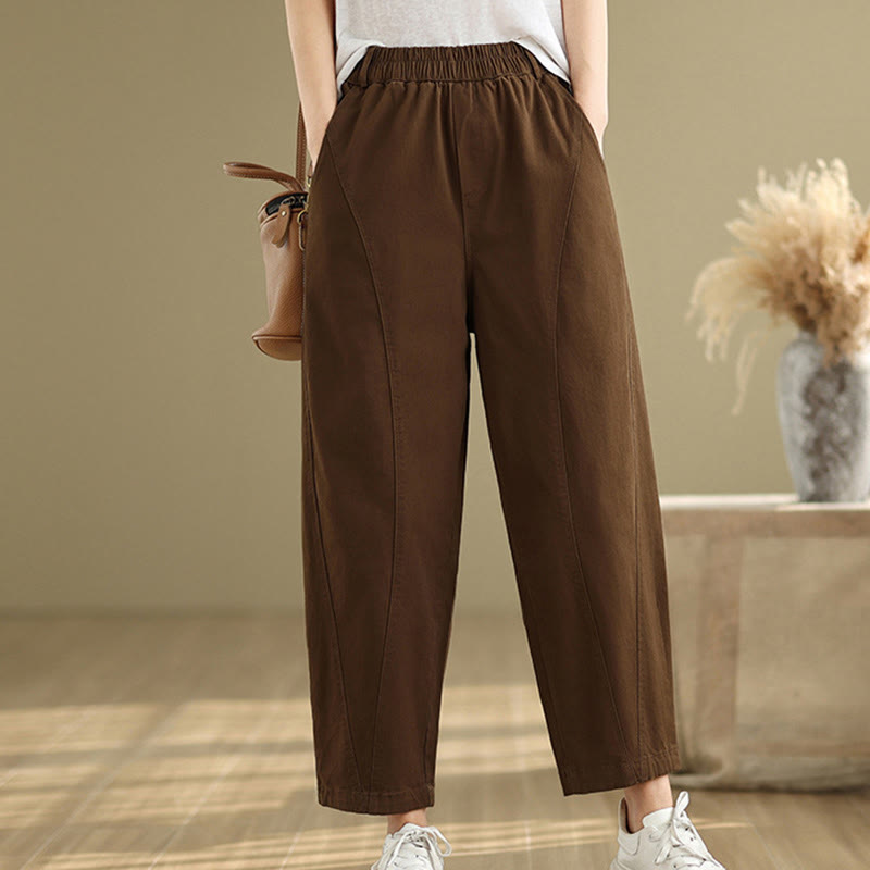 Buddha Stones Casual Elastic Waist Women's Polyester Harem Pants With Pockets - image 18