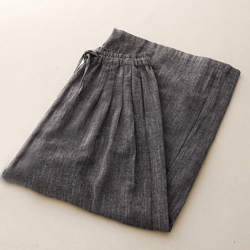 Buddha Stones Casual Textured Fabrics Women's Polyester Wide Leg Pants With Pockets - image 2