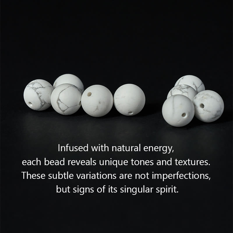 Buddha Stones Natural White Turquoise Bead Om Mani Padme Hum Blessing Bracelet - image 5