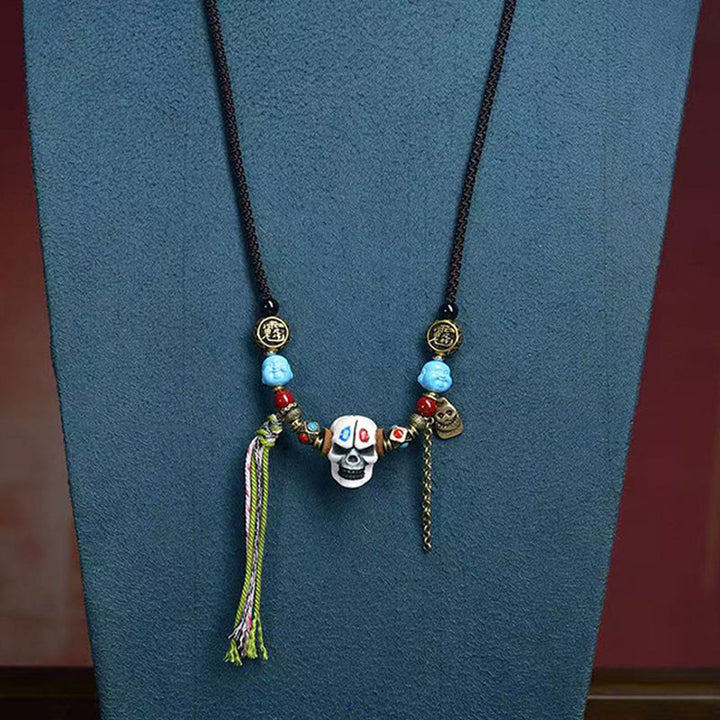 Buddha Stones Tibetan Skull The Lord Of The Corpse Forest Keep Away Evil Spirits Necklace Pendant - image 6