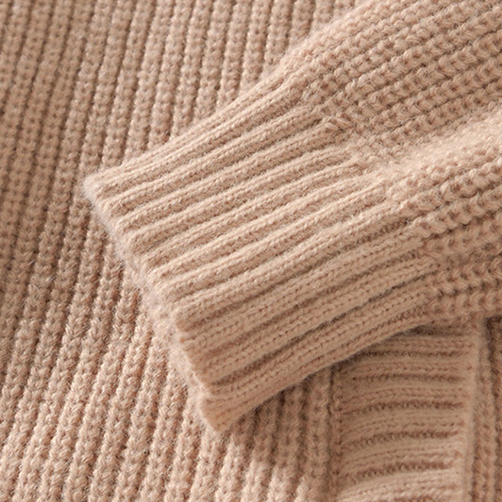 Buddha Stones Winter Solid Color Zipper Knit Cardigan Men's Long Sleeve Cotton Jacket With Pockets - image 15