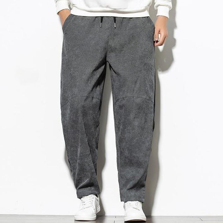 Buddha Stones Fall Pure Color Men's Cotton Corduroy Tapered Pants With Pockets - image 7