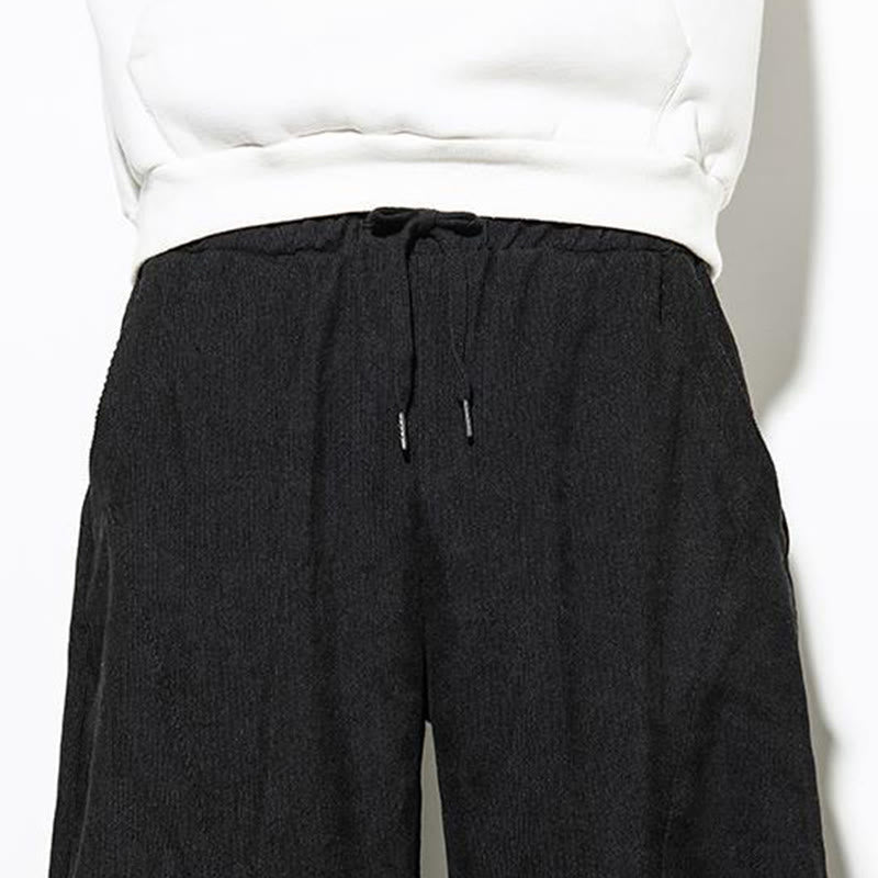 Buddha Stones Fall Pure Color Men's Cotton Corduroy Tapered Pants With Pockets - image 18