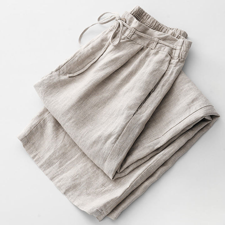 Buddha Stones Casual Solid Color Rope Women's Cotton Pants With Pockets - image 16
