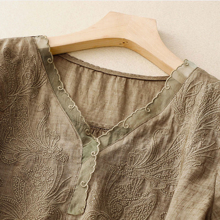 Buddha Stones V-Neck Butterfly Women's Half Sleeve Shirt - image 16