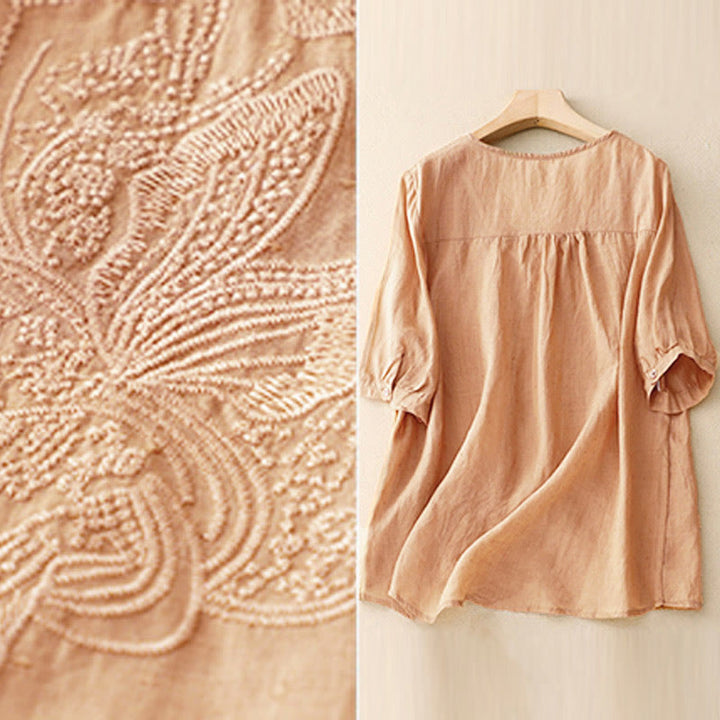 Buddha Stones V-Neck Butterfly Women's Half Sleeve Shirt - image 6
