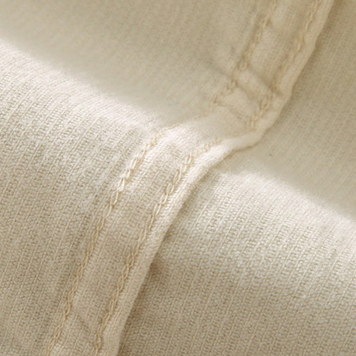 Buddha Stones Men's Solid Color Buttons Design Long Sleeve Pure Cotton Corduroy Shirt - image 9