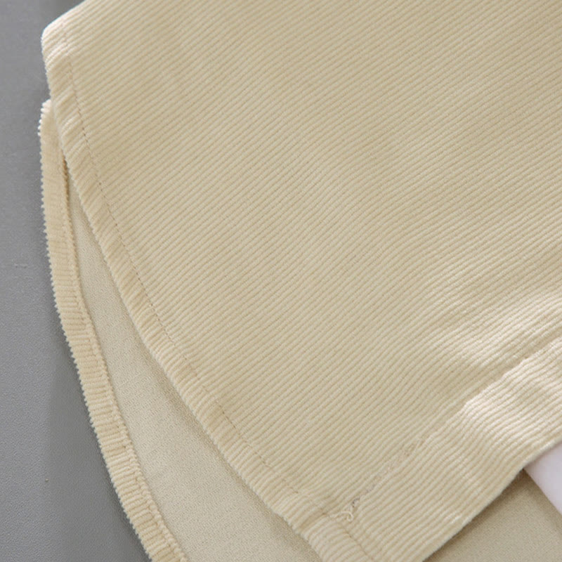 Buddha Stones Men's Solid Color Buttons Design Long Sleeve Pure Cotton Corduroy Shirt - image 13