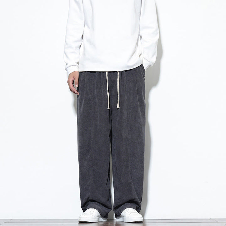 Buddha Stones Plain Drawstring Pure Cotton Corduroy Men's Harem Pants With Pockets - SlateGray - US/UK/AU46，EU56 (5XL) - image 10