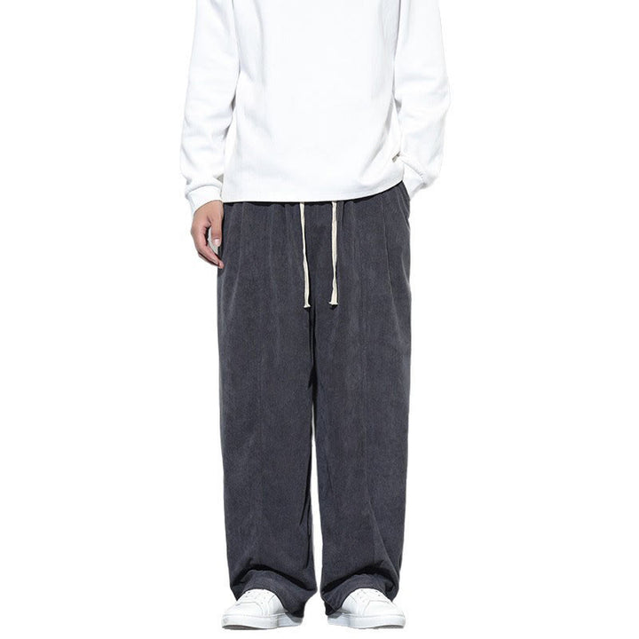 Buddha Stones Plain Drawstring Pure Cotton Corduroy Men's Harem Pants With Pockets - image 19