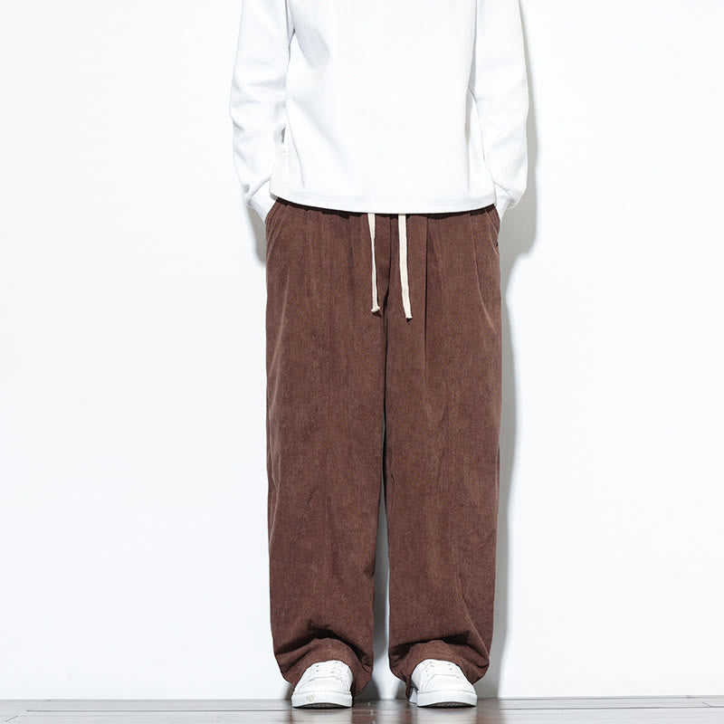 Buddha Stones Plain Drawstring Pure Cotton Corduroy Men's Harem Pants With Pockets - Sienna - US/UK/AU46，EU56 (5XL) - image 31