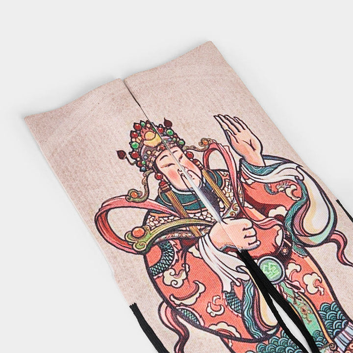 Buddha Stones Casual God Of Wealth Ruyi Handle Micro Crew Men Women Unisex Socks - image 2