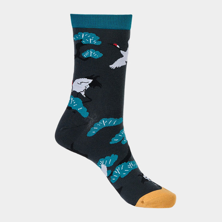 Buddha Stones "Create Yourself" White Crane Pine Tree Women's Socks Includes Gift Message Card - image 7