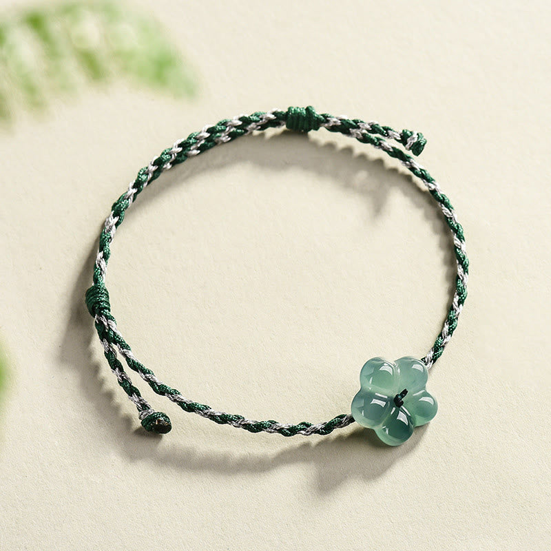 Buddha Stones Natural Flower Jade Hand-Woven Prosperity  Bracelet - image 2