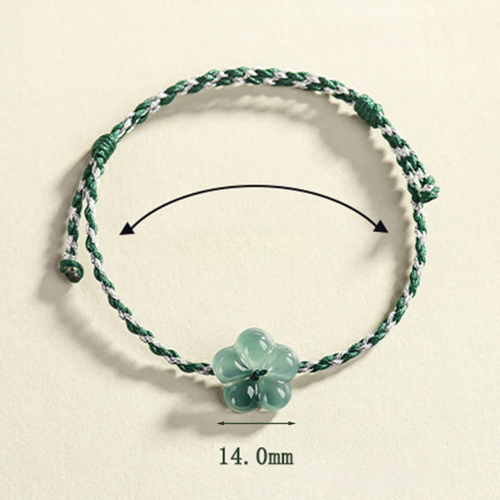 Buddha Stones Natural Flower Jade Hand-Woven Prosperity  Bracelet - image 7