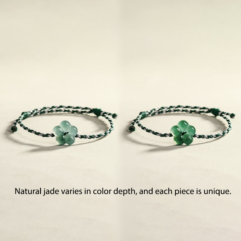 Buddha Stones Natural Flower Jade Hand-Woven Prosperity  Bracelet - image 6