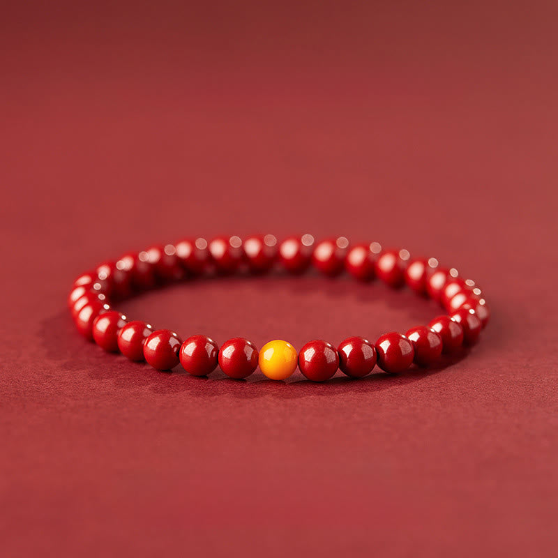 Buddha Stones Natural Cinnabar Amber Stone Calm Bracelet - 6mm Imperial Cinnabar - image 3