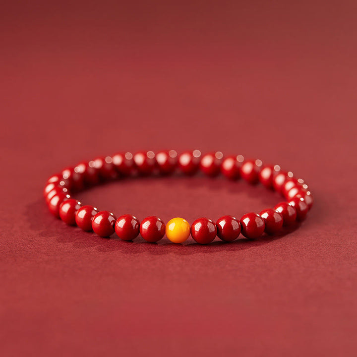 Buddha Stones Natural Cinnabar Amber Stone Calm Bracelet - 6mm Imperial Cinnabar - image 3