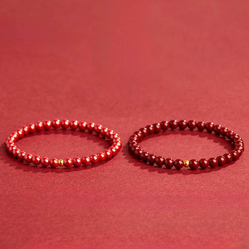 Buddha Stones Natural Cinnabar Amber Stone Calm Bracelet - image 4