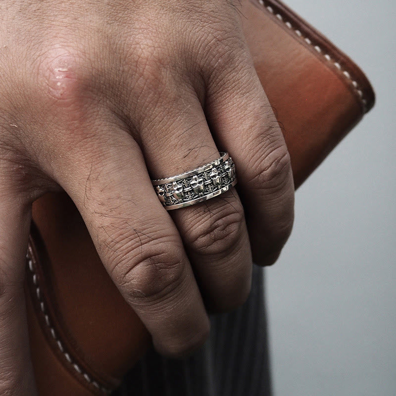 Buddha Stones The Lord Of The Corpse Forest Copper Skull New Beginning Ring - image 4