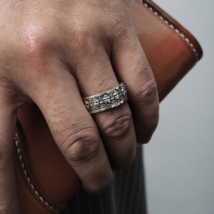 Buddha Stones The Lord Of The Corpse Forest Copper Skull New Beginning Ring - image 4