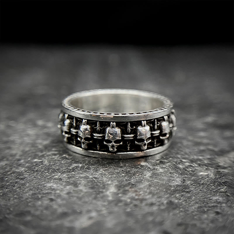 Buddha Stones The Lord Of The Corpse Forest Copper Skull New Beginning Ring - image 11