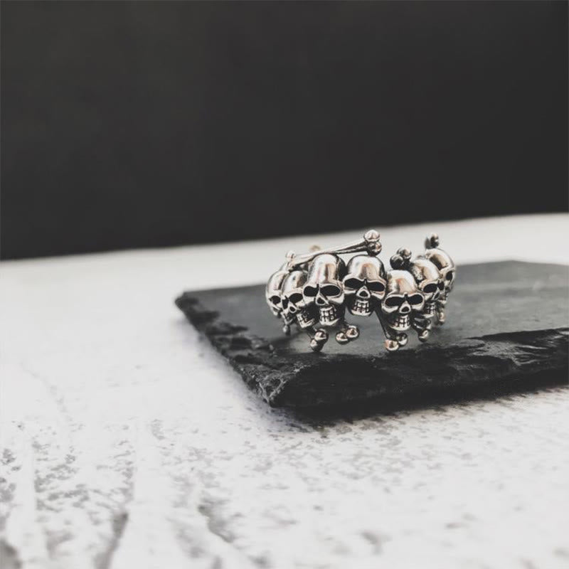 Buddha Stones Copper Skull Bone The Lord Of The Corpse Forest Keep Away Evil Spirits Ring - image 1