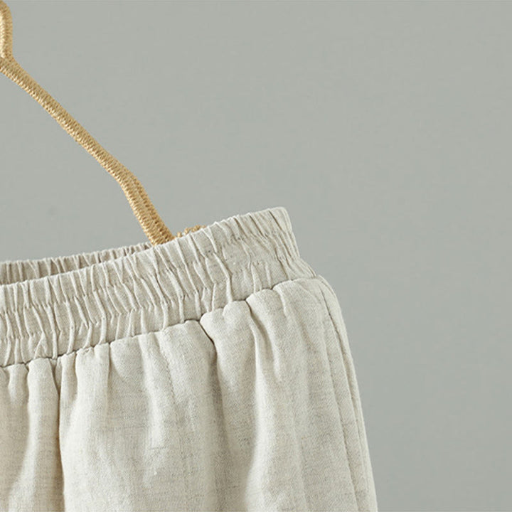Buddha Stones Embroidered Frog Button Cotton Padded Women's Wide Leg Pants With Pockets - image 9