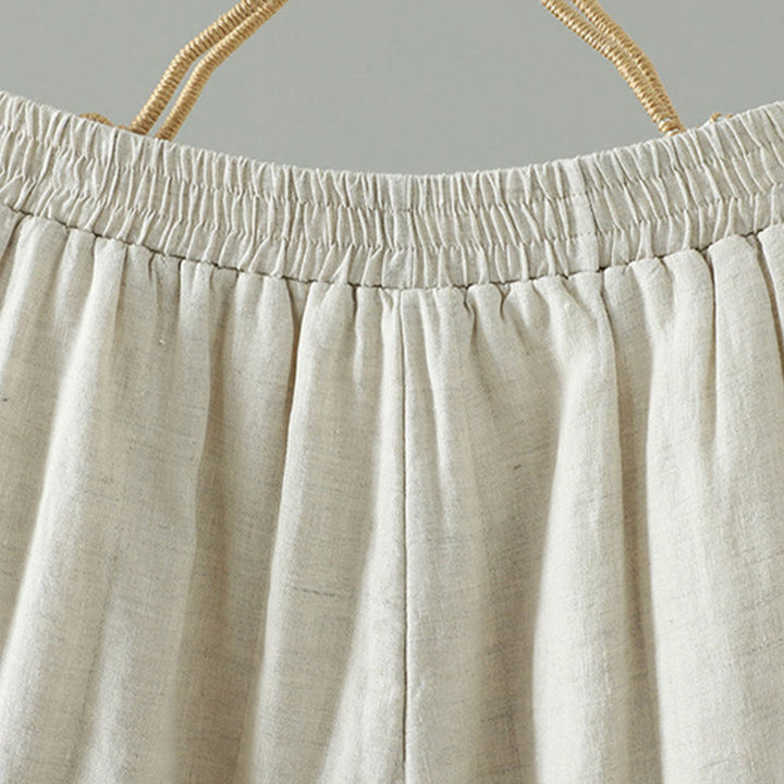 Buddha Stones Embroidered Frog Button Cotton Padded Women's Wide Leg Pants With Pockets - image 16