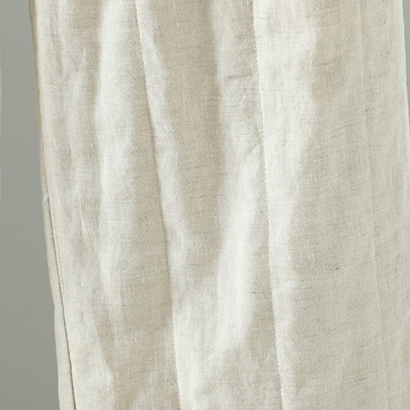 Buddha Stones Embroidered Frog Button Cotton Padded Women's Wide Leg Pants With Pockets - image 12