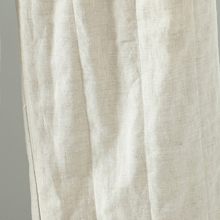 Buddha Stones Embroidered Frog Button Cotton Padded Women's Wide Leg Pants With Pockets - image 12