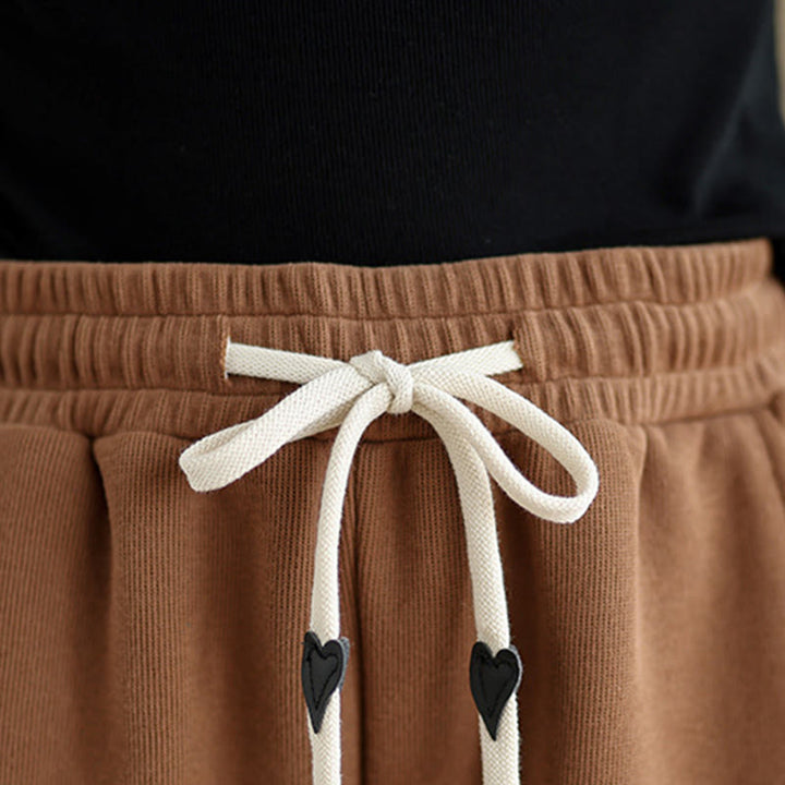 Buddha Stones Solid Color Drawstring Cotton Women's Wide Leg Pants With Pockets - image 7
