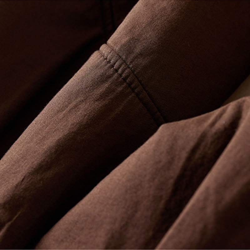 Buddha Stones Plain Cotton-padded Women's Harem Cotton Thick Pants With Pockets - image 13