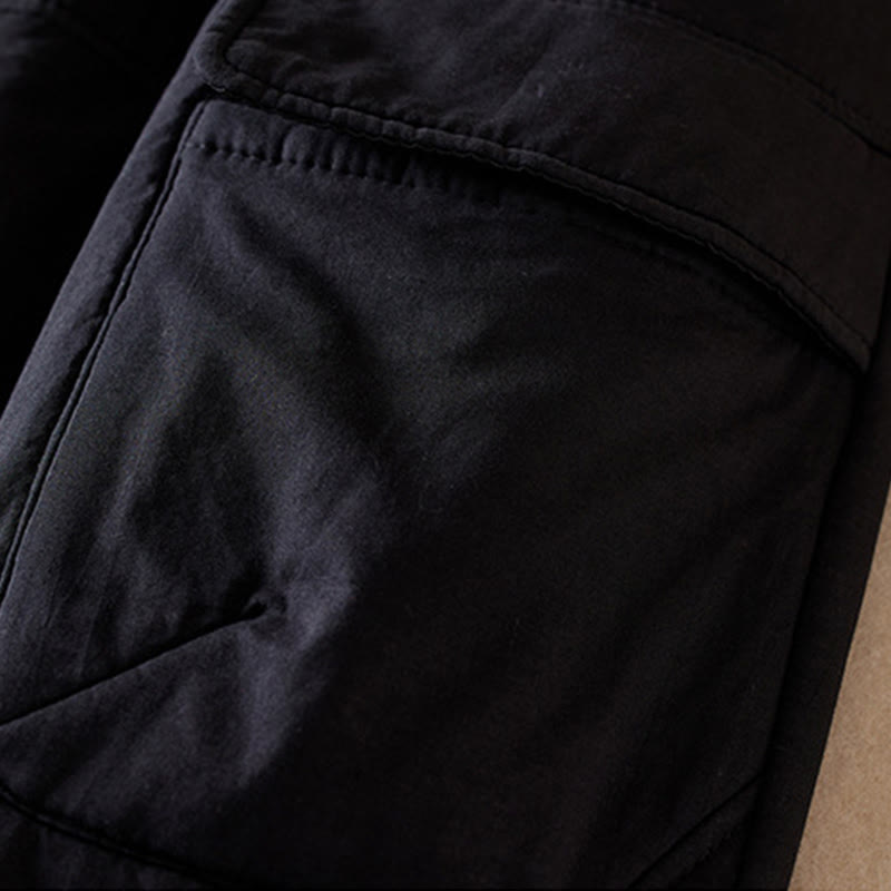 Buddha Stones Plain Cotton-padded Women's Harem Cotton Thick Pants With Pockets - image 29